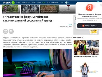Форумы геймеров как многолетний социальный тренд